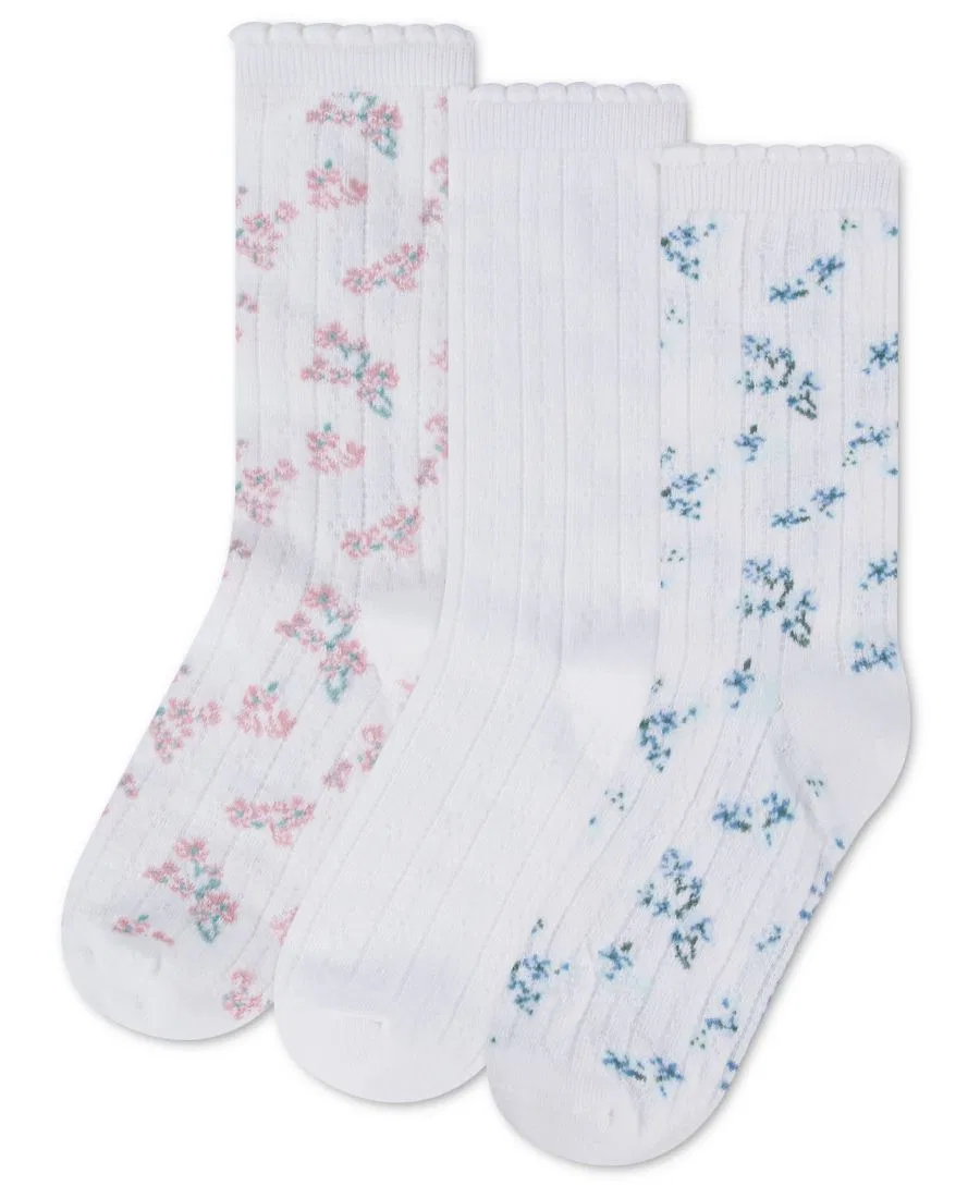 Носки с цветочным принтом, 3 пары abercrombie kids, Bright White
