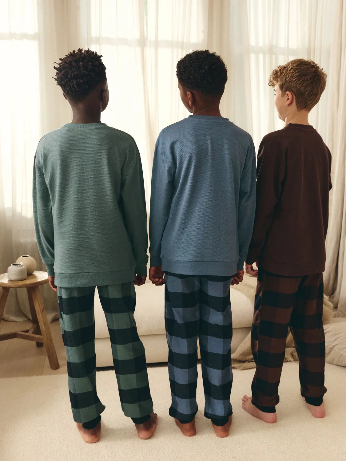 Пижама 3 предмета, Woven Check Next, синий/зеленый/коричневый — фото 3