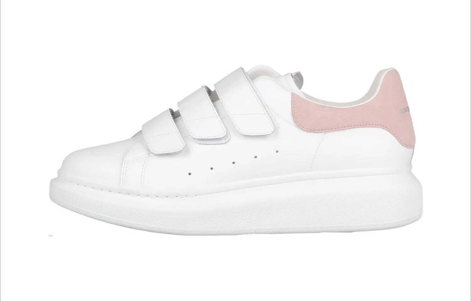 Детские кроссовки для скейтбординга с липучкой Alexander McQueen, White Pink