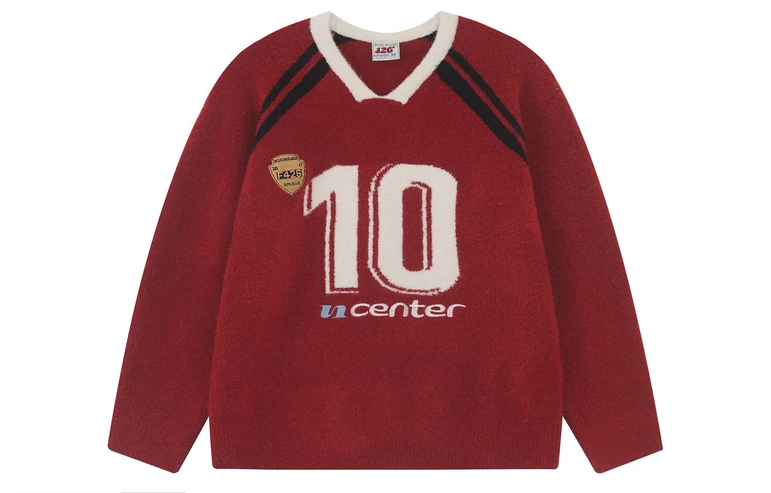 Детский свитер с V-образным вырезом F426, Dark Red