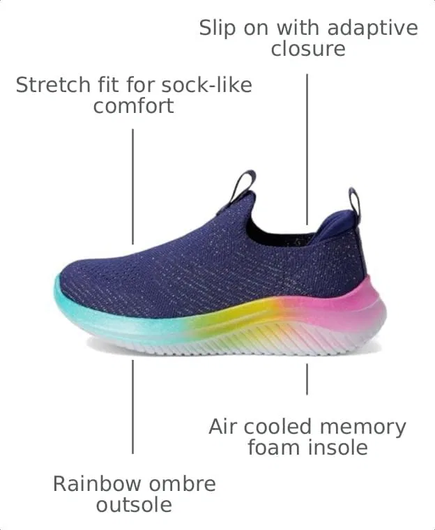 Детские кроссовки для девочек Ultra Flex 3.0 Skechers, Navy/Multi — фото 3