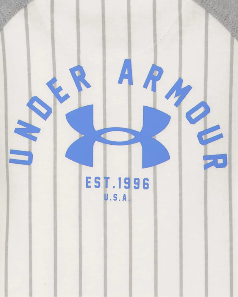 Комбинезон-шорты быстросохнущие из хлопка UA Baseball UnderArmour, Mod Gray/Horizon Blue — фото 4
