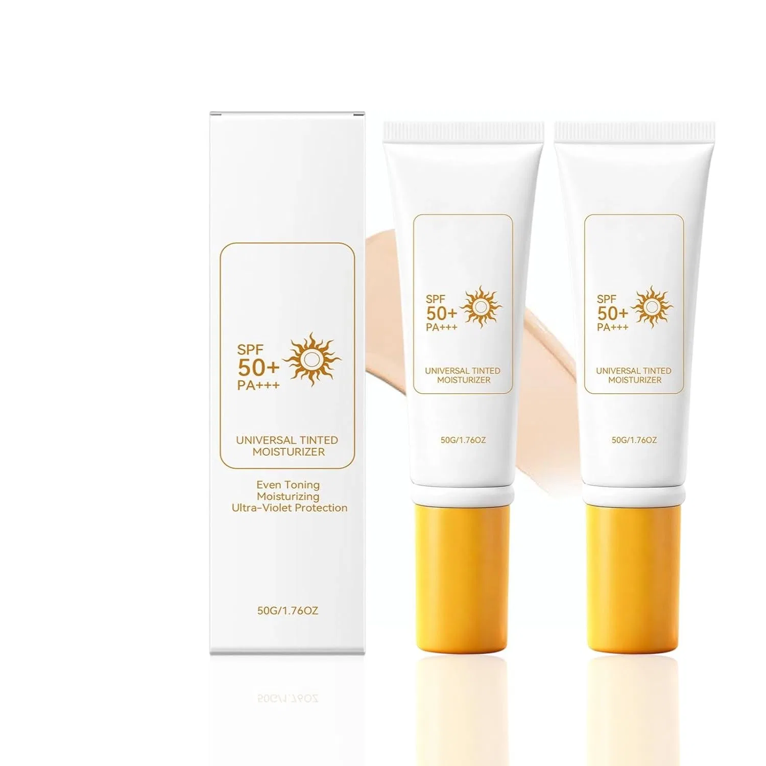 Тонированный солнцезащитный крем для лица SPF 50, Hyaluris, 50 г, 2 шт
