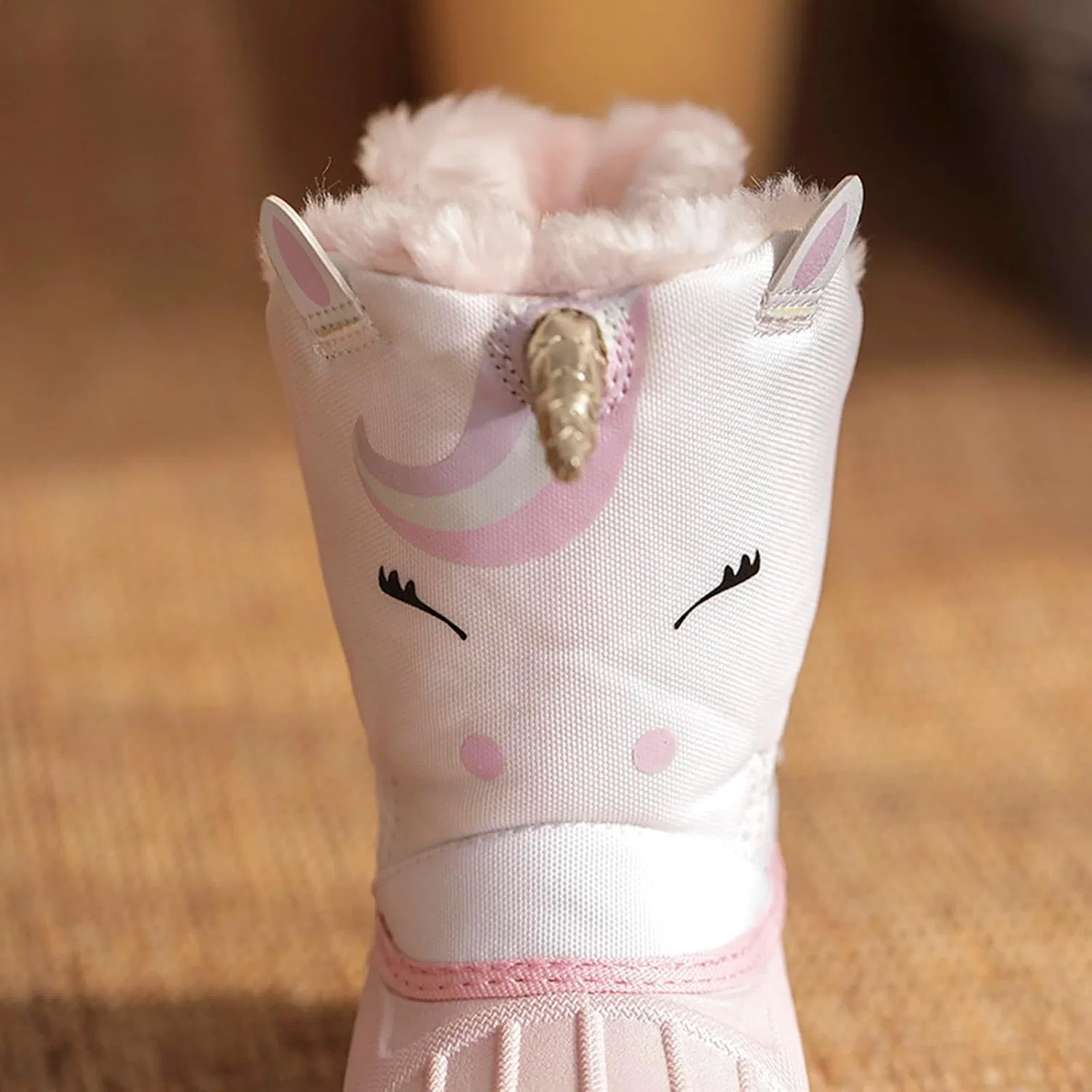 Детские зимние сапоги для мальчиков и девочек с принтом SECHRITE, Pink Unicorn — фото 2