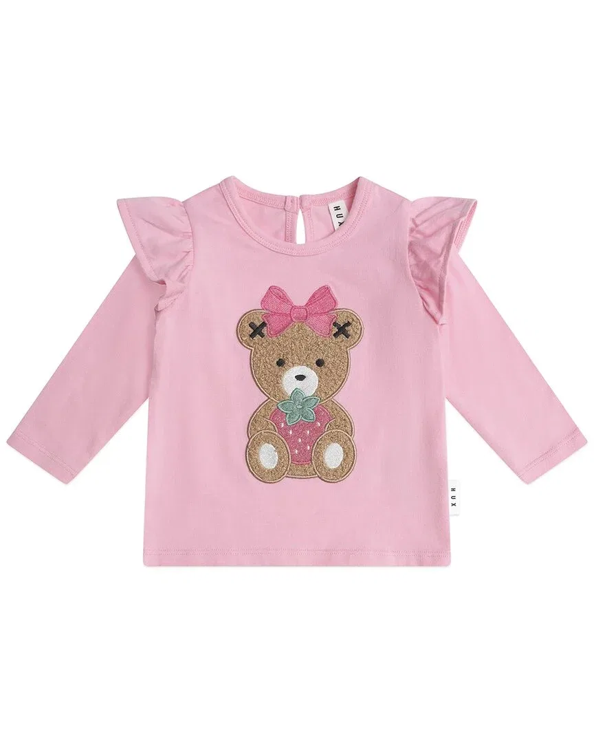 Детская футболка с коротким рукавом и рюшами Huxbaby Strawberry Huxette, красный