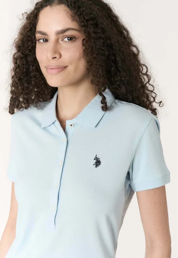 Поло хлопковое U.S. Polo Assn., Blu, синий — фото 4