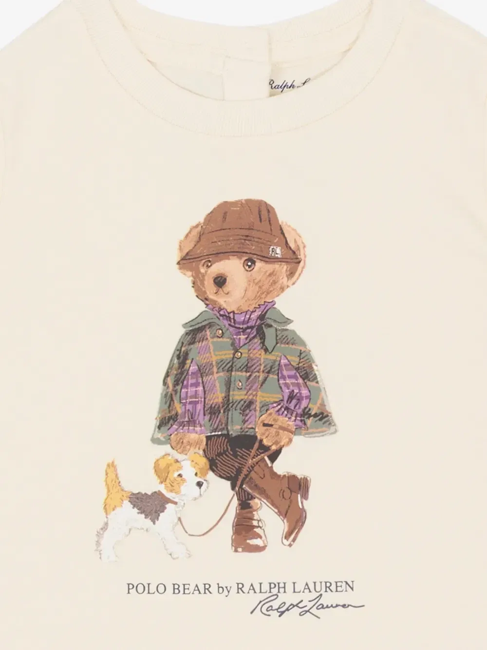 Футболка из хлопкового джерси Polo Bear POLO RALPH LAUREN KIDS, бежевый — фото 3