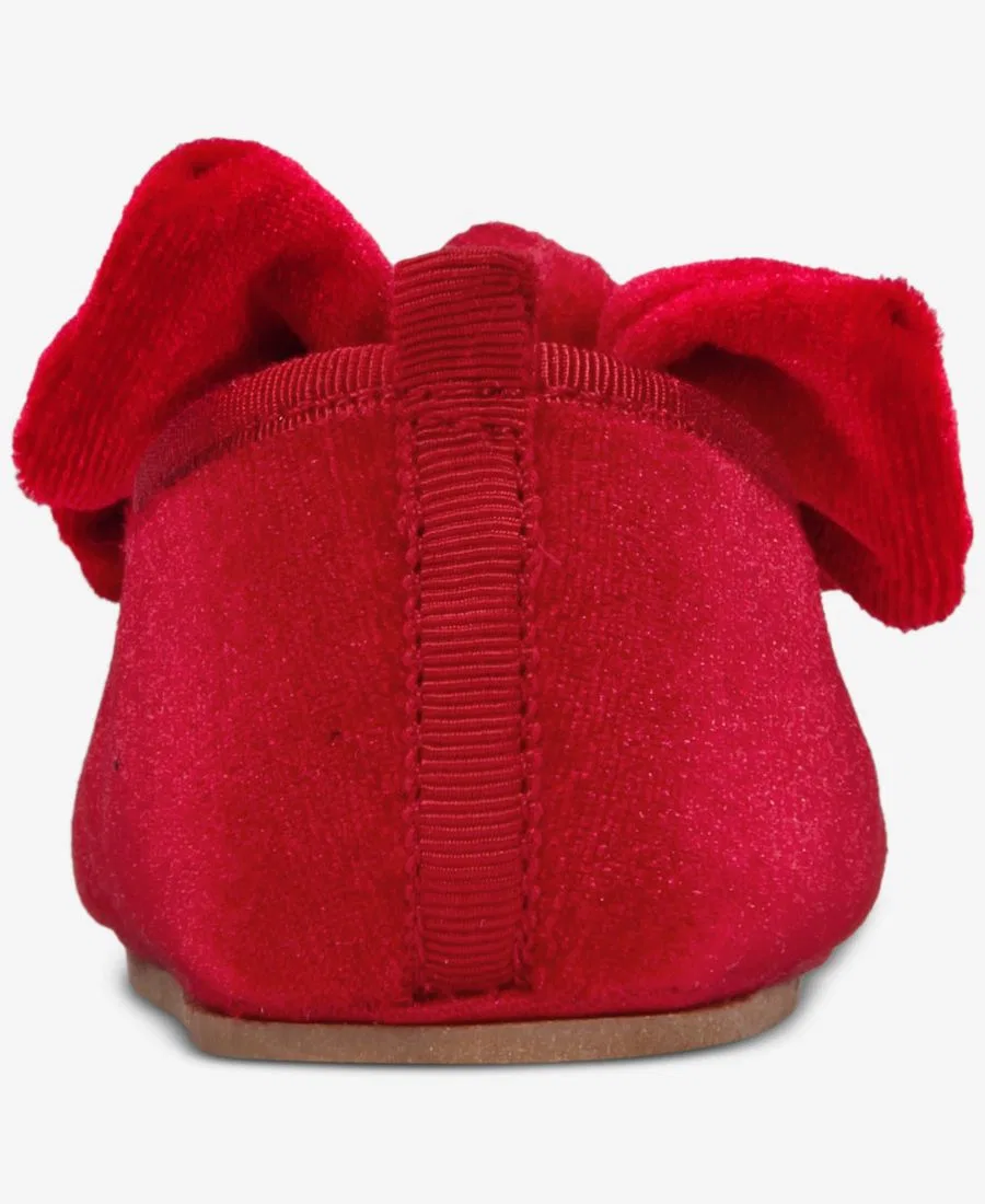 Балетки из вельвета с бантом First Impressions, Ruby Red — фото 3