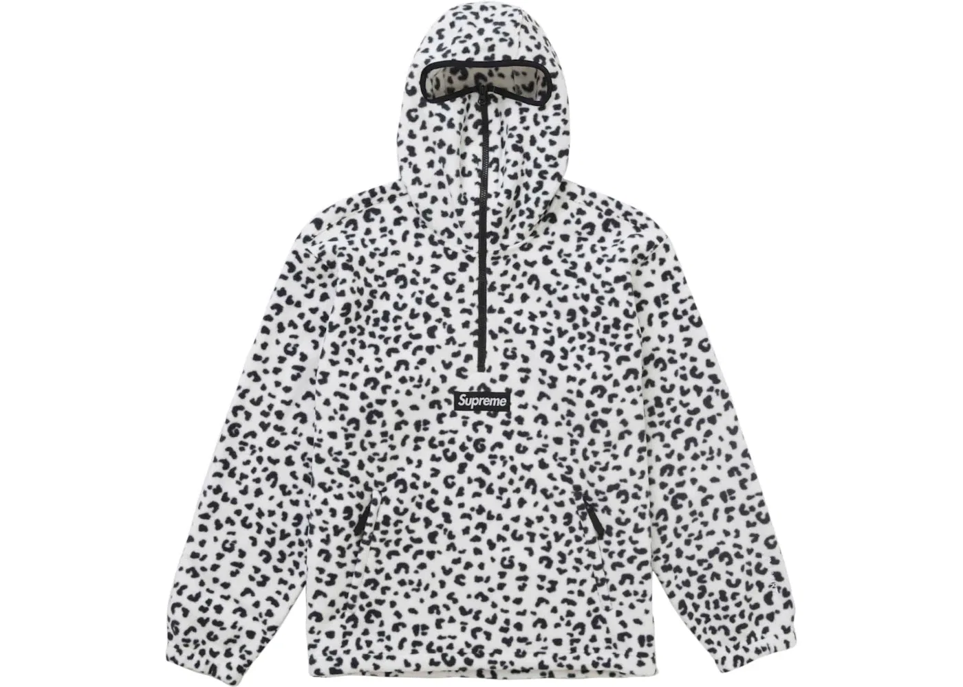 Мужской свитшот с капюшоном и встроенной маской Polartec Facemask Half Zip Hooded Sweatshirt (FW24) Supreme, Leopard