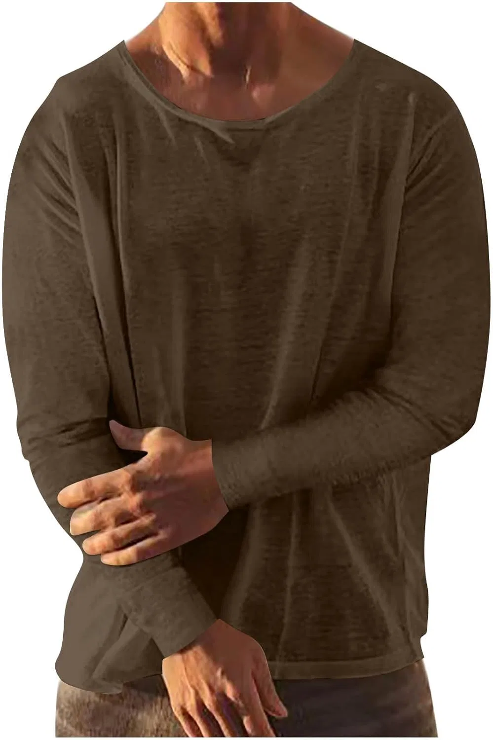 Мужская хлопковая футболка с круглым вырезом Regular Fit, Brown