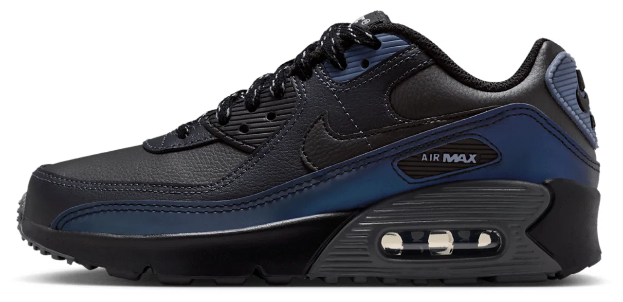 Кроссовки для мальчиков Air Max 90 SE Nike, цвет Black/Black/Dk Smoke Grey — фото 2