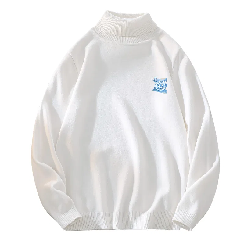 Детский свитер с принтом MINISO, White (With Graffiti Blue Bear Chest Logo)