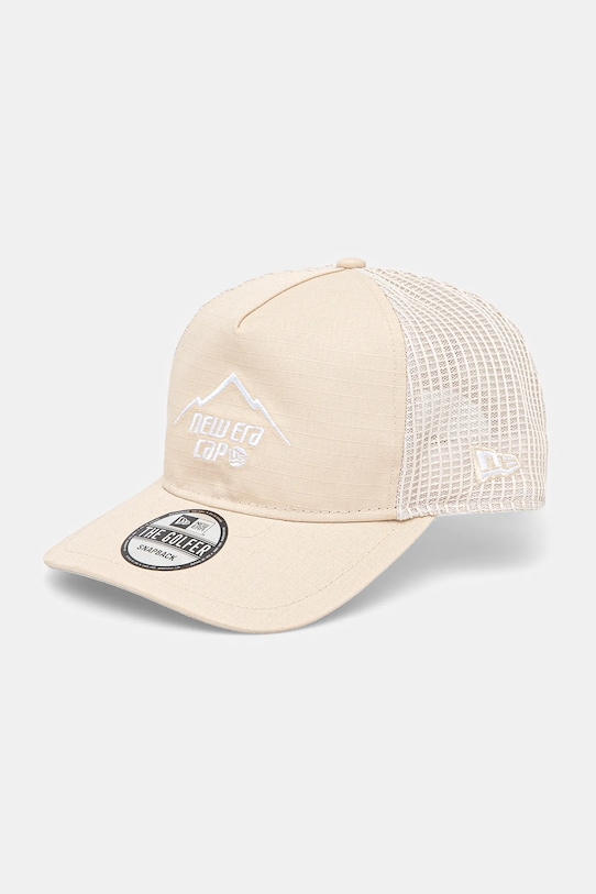 

Хлопковая кепка с козырьком New Era, бежевый
