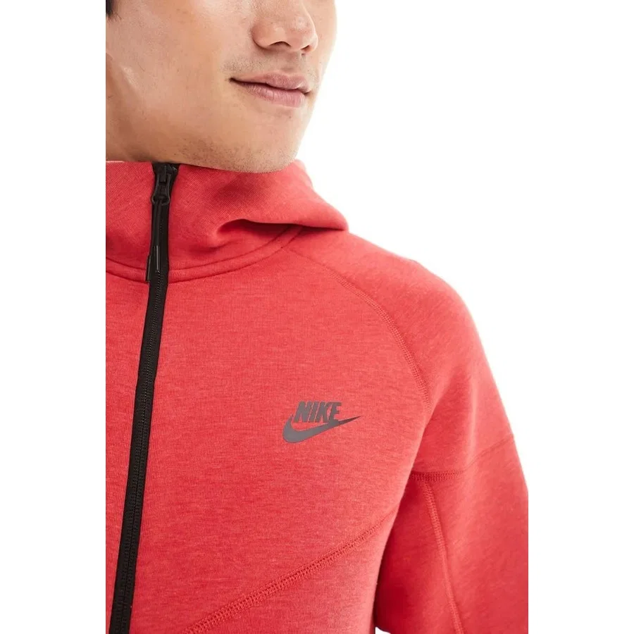 Худи с капюшоном Tech Fleece Full Zip Windrunner Nike, Красный — фото 4