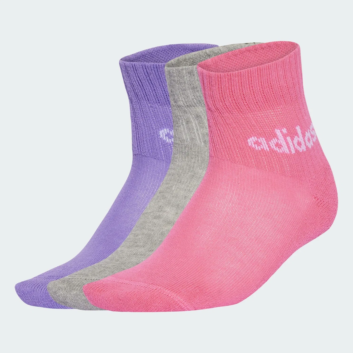 Детские носки с принтом Kids Linear Ankle Socken, 5 Paar Adidas, Rosa / Konigliches Lila — фото 4