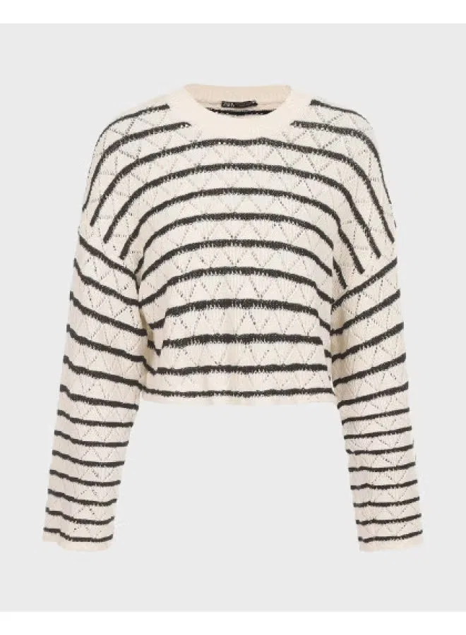Топ короткий с длинным рукавом Zara, белый