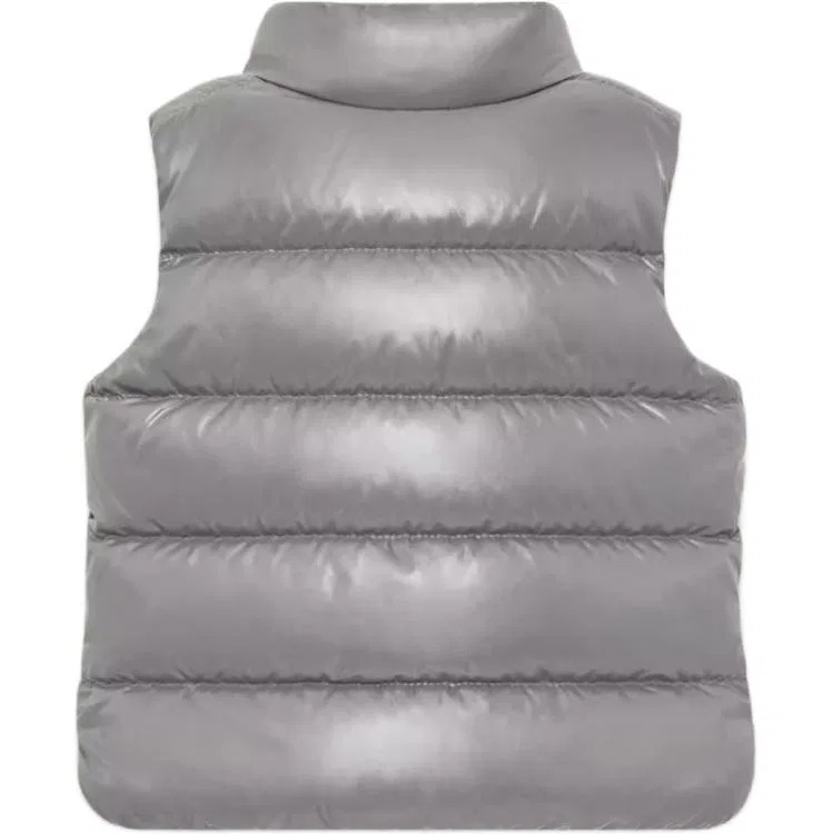 Детский пуховый жилет с воротником-стойкой Moncler, Gray — фото 3