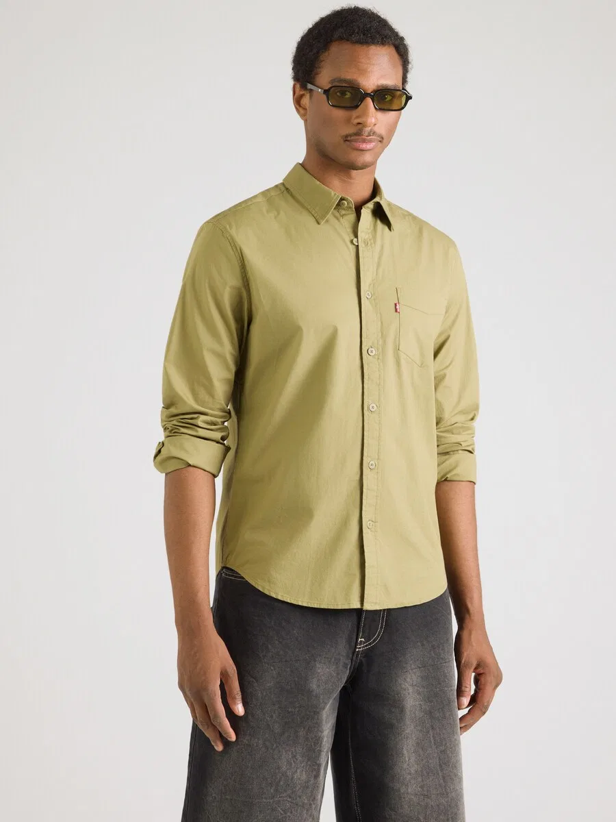 Рубашка LEVI'S Regular fit Button Up Shirt 'Classic' цвета хаки — фото 2