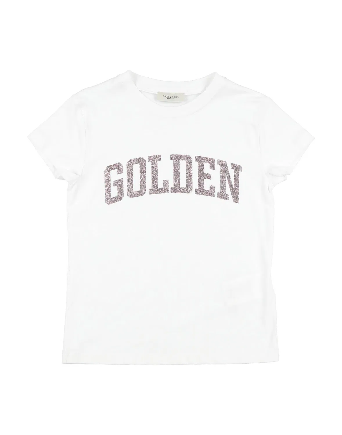 Детская футболка для девочек хлопковая с принтом Golden Goose, белый