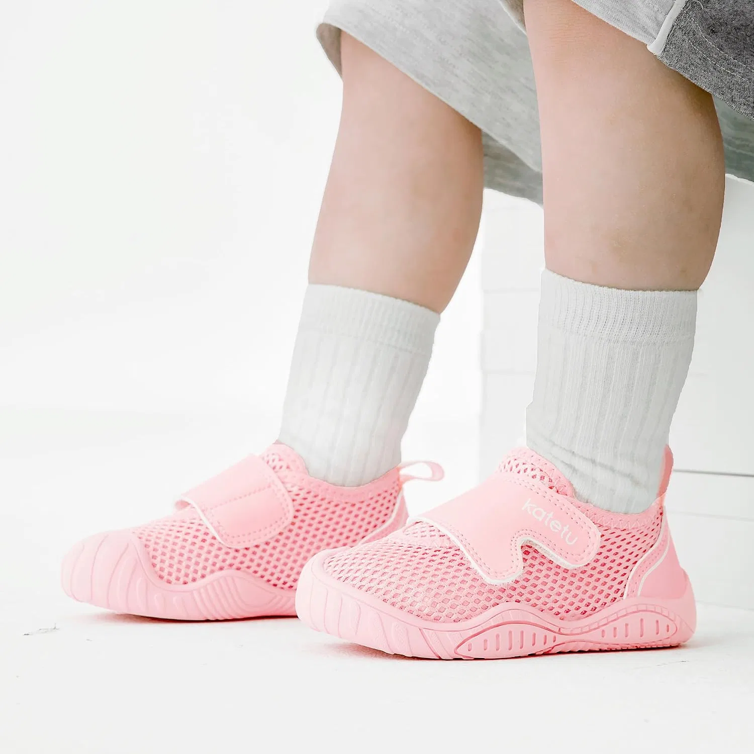 Детские дышащие кроссовки с широким носком KATETU, Pink — фото 2