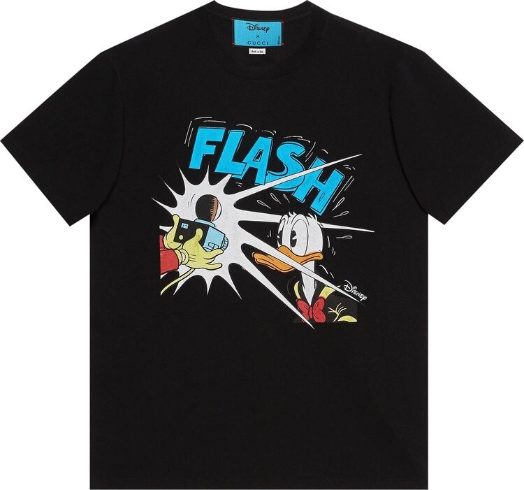 Футболка Gucci x Disney Donald Duck Print T-Shirt Black/Multicolor, черный — фото 2