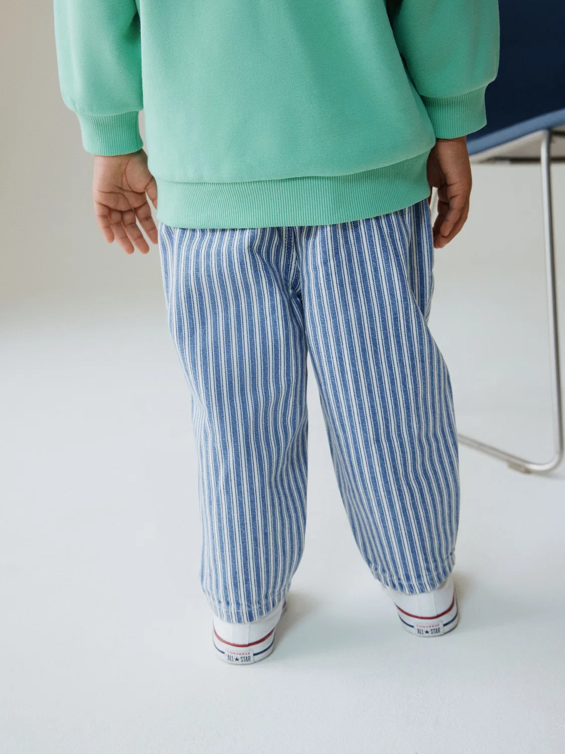 Джинсы Barrel Fit Next, Blue/White Stripe — фото 4