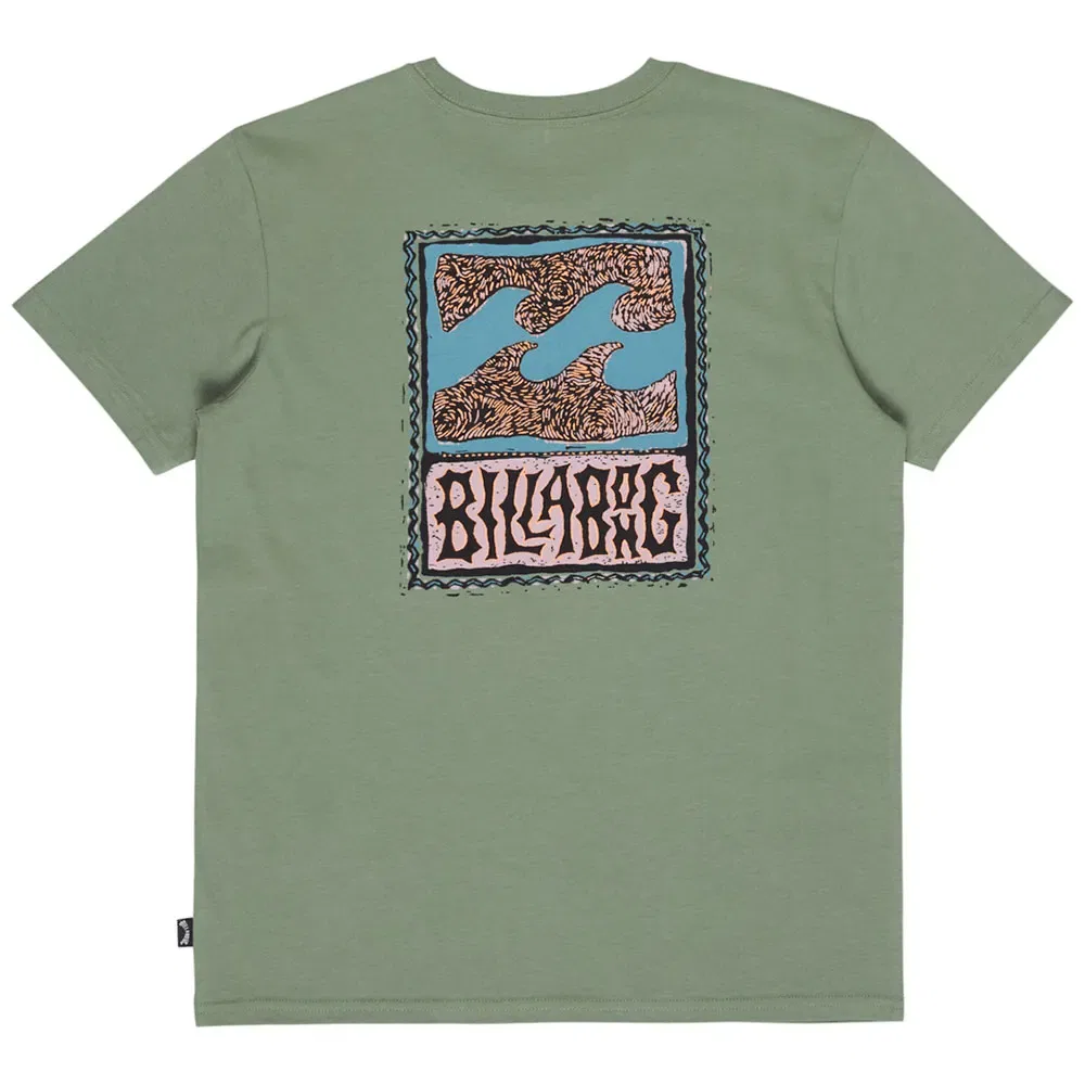 Детская футболка для мальчиков с принтом Billabong Stamp, Green — фото 2