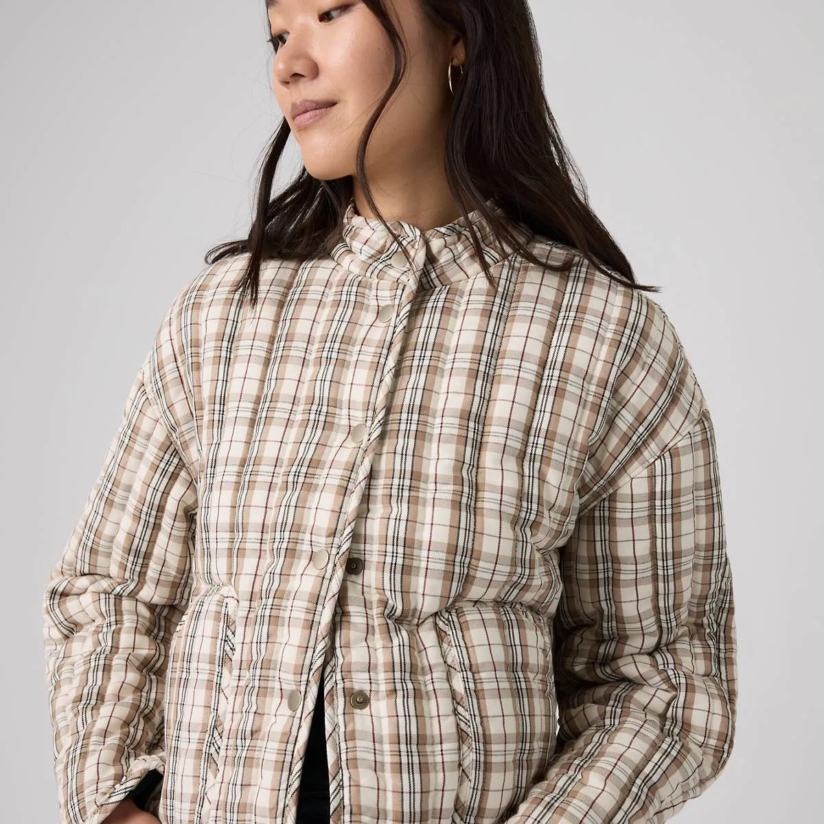 Стеганая куртка-подкладка Lana Levi's, Bea Plaid Egret - Multi-Color — фото 2