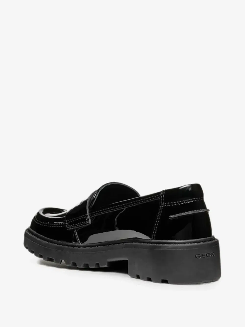 Лаковые лоферы Casey на рифленой подошве Geox Kids, черный — фото 4