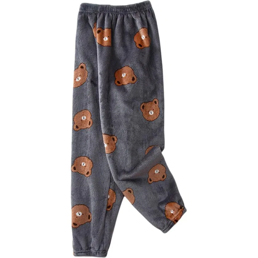 Детские пижамные штаны с принтом Cotton Gene, Gray Smile Bear
