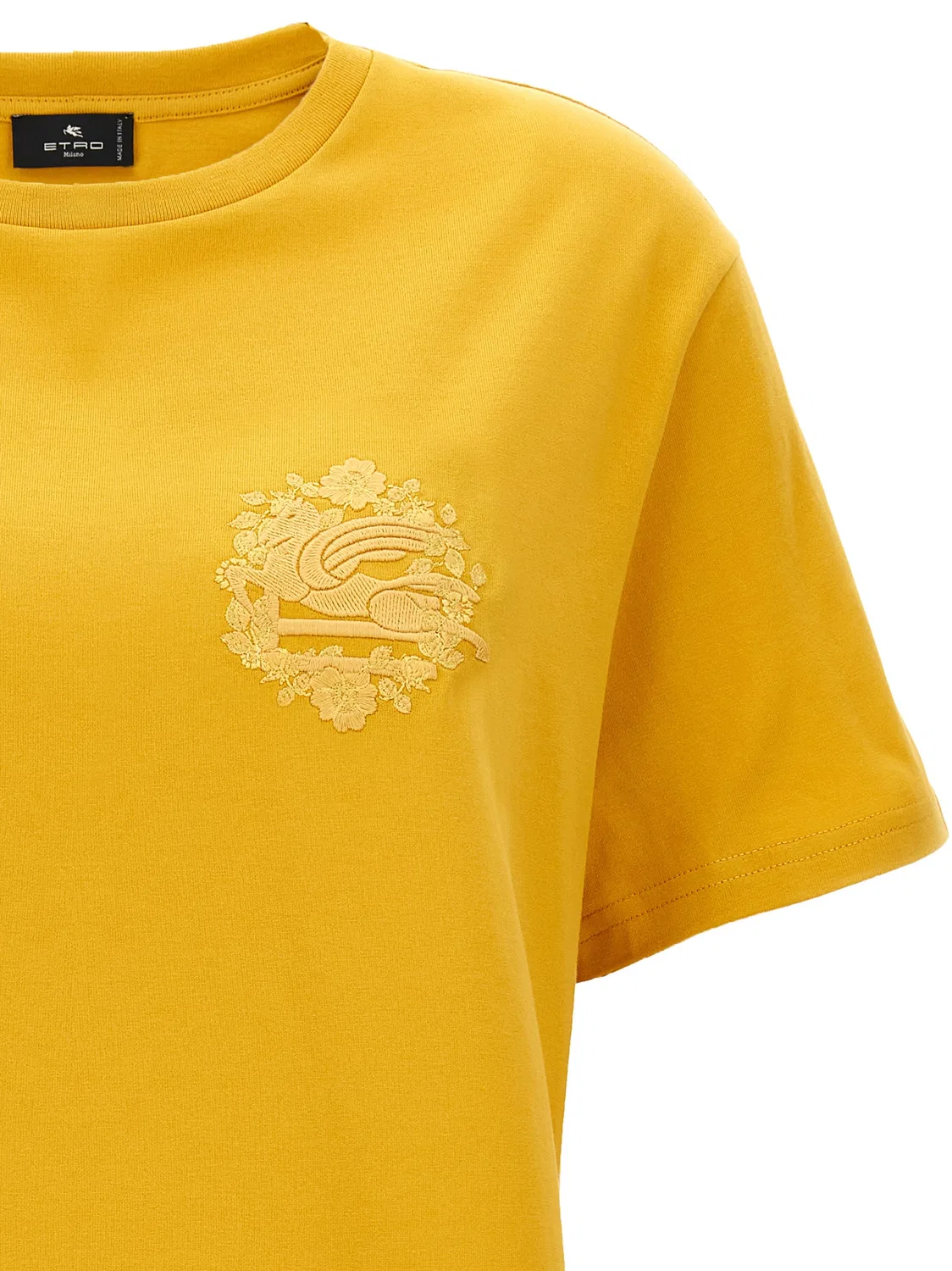 Женская футболка с вышитым логотипом Bicolor Cotton T-Shirt Etro, Bicolor — фото 3
