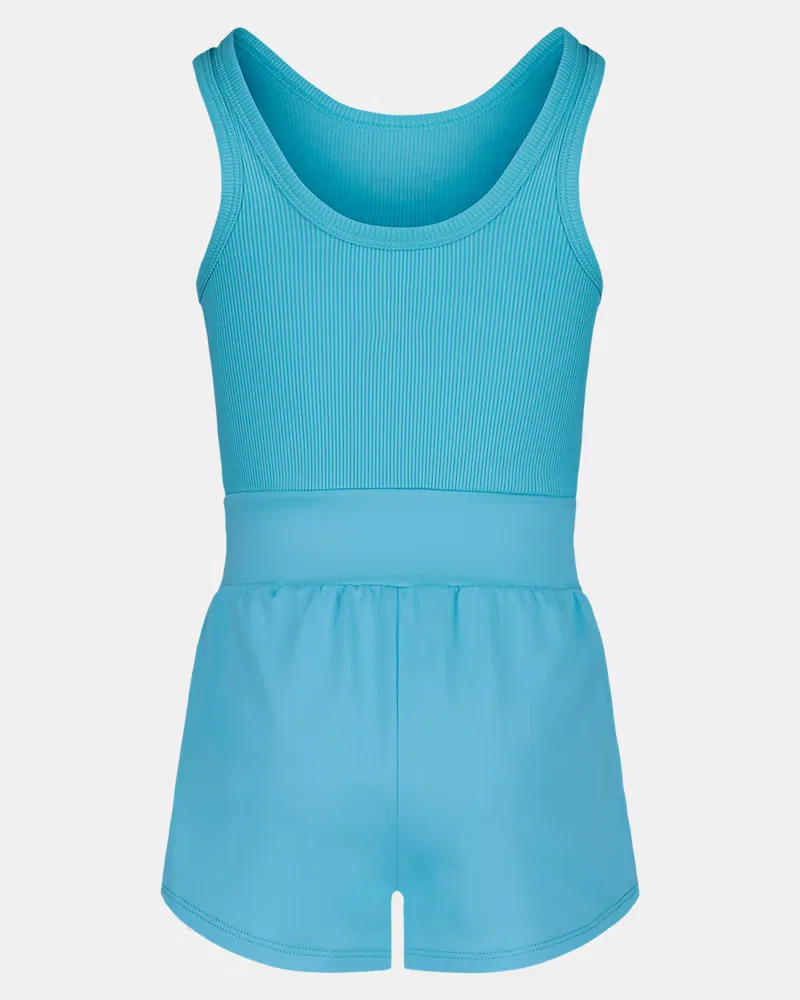 Детский боди-комбинезон из быстросохнущей рубчатой ткани Runsie UnderArmour, Fresco Blue/White — фото 3
