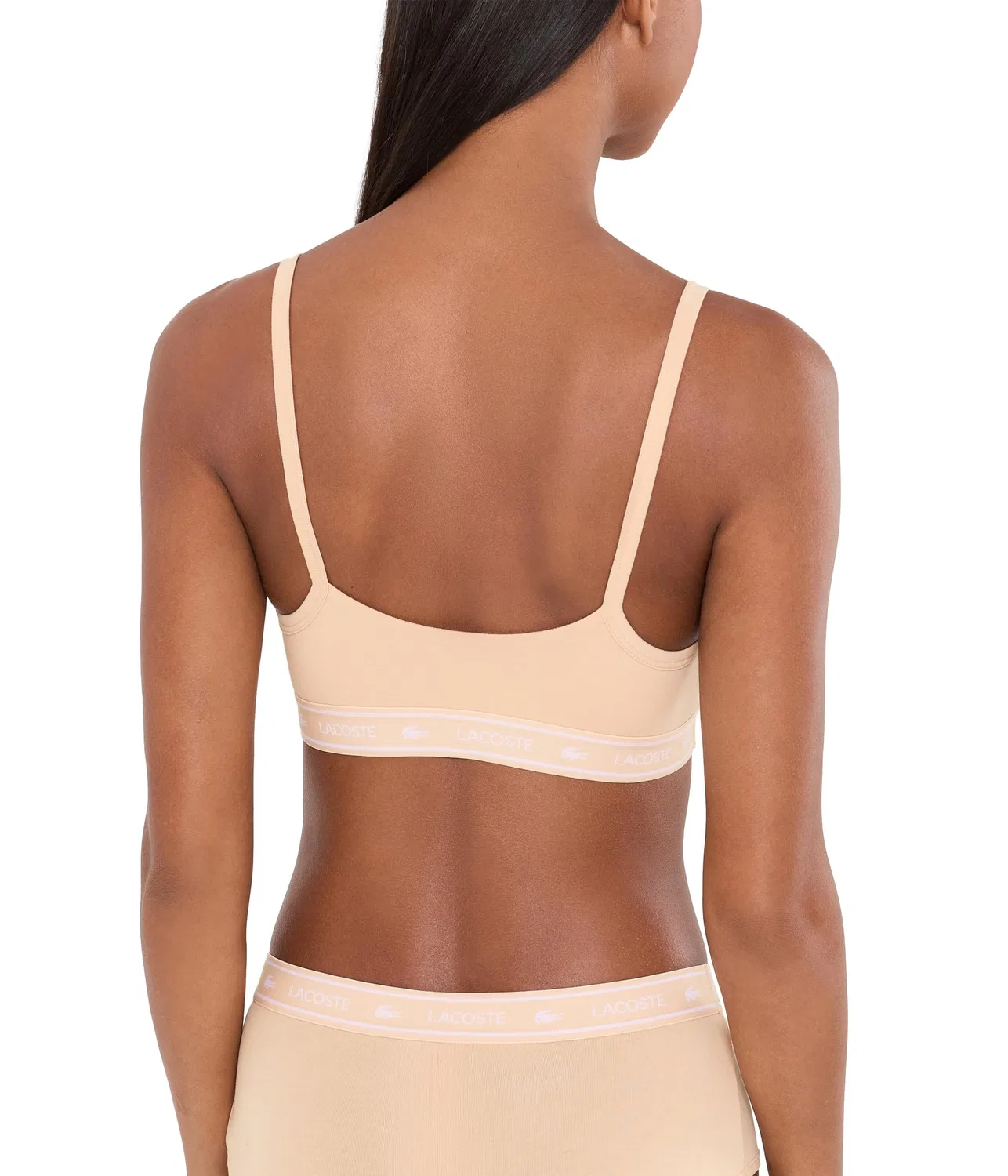Бралетт с логотипом на резинке из хлопка со стрейчем Stretch Cotton Logo Band Bralette Lacoste, Biscuit — фото 4