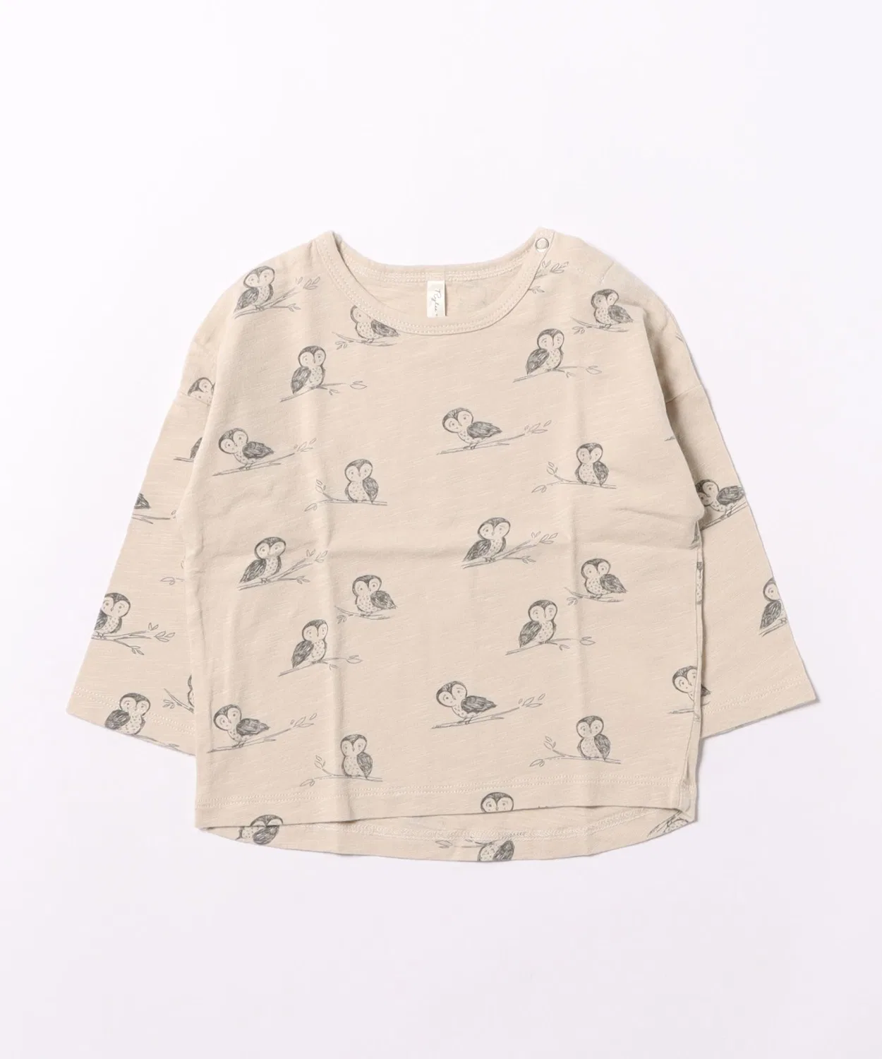 Детская футболка с длинным рукавомс принтом OWLS Rylee + Cru, Beige