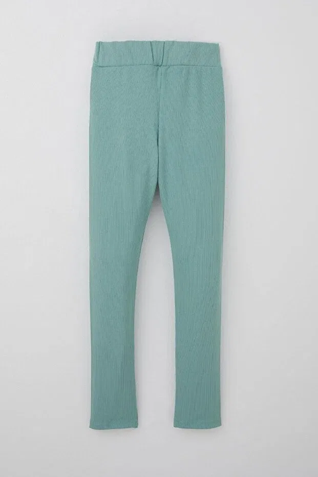 Детские лосины для девочек с принтом в полоску Breeze, Mint Green — фото 2