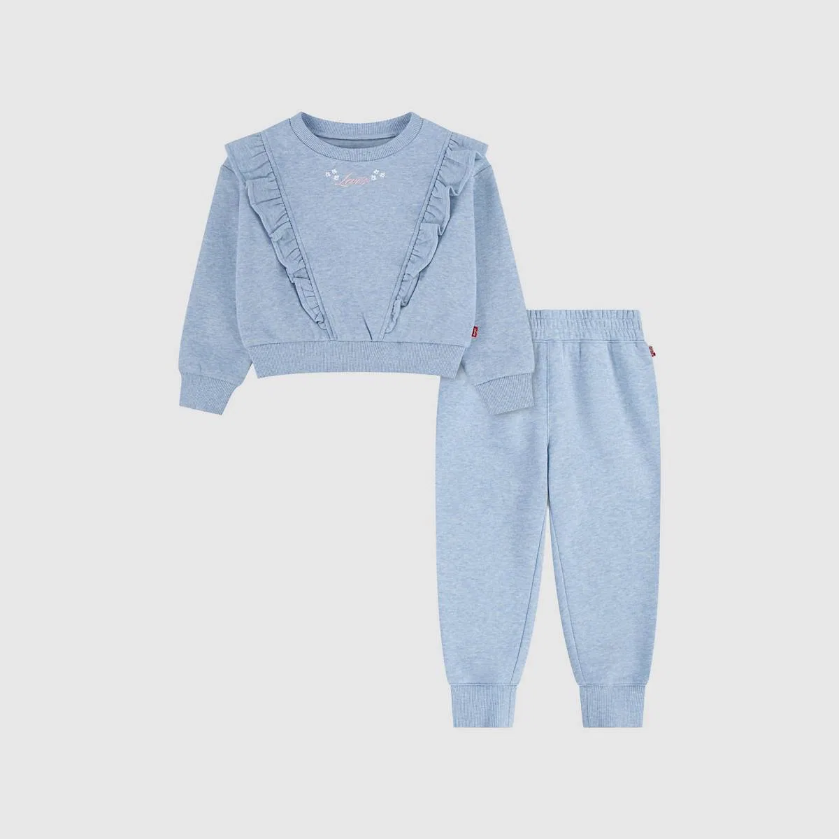 Детские спортивные брюки с оборками для девочек 2-4 лет Levi's, Skyway Heather - Blue