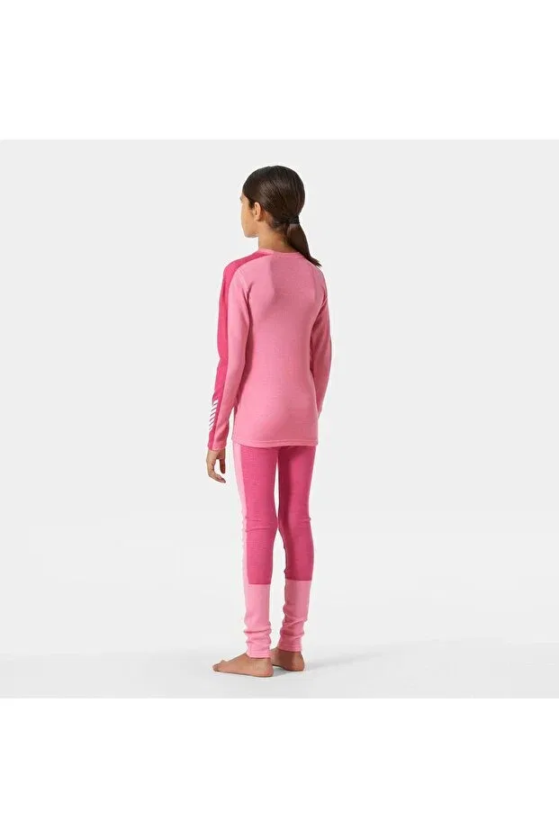 Детский комплект термобелья для девочек из мериносовой шерсти Helly Hansen, Sugar Pink — фото 3