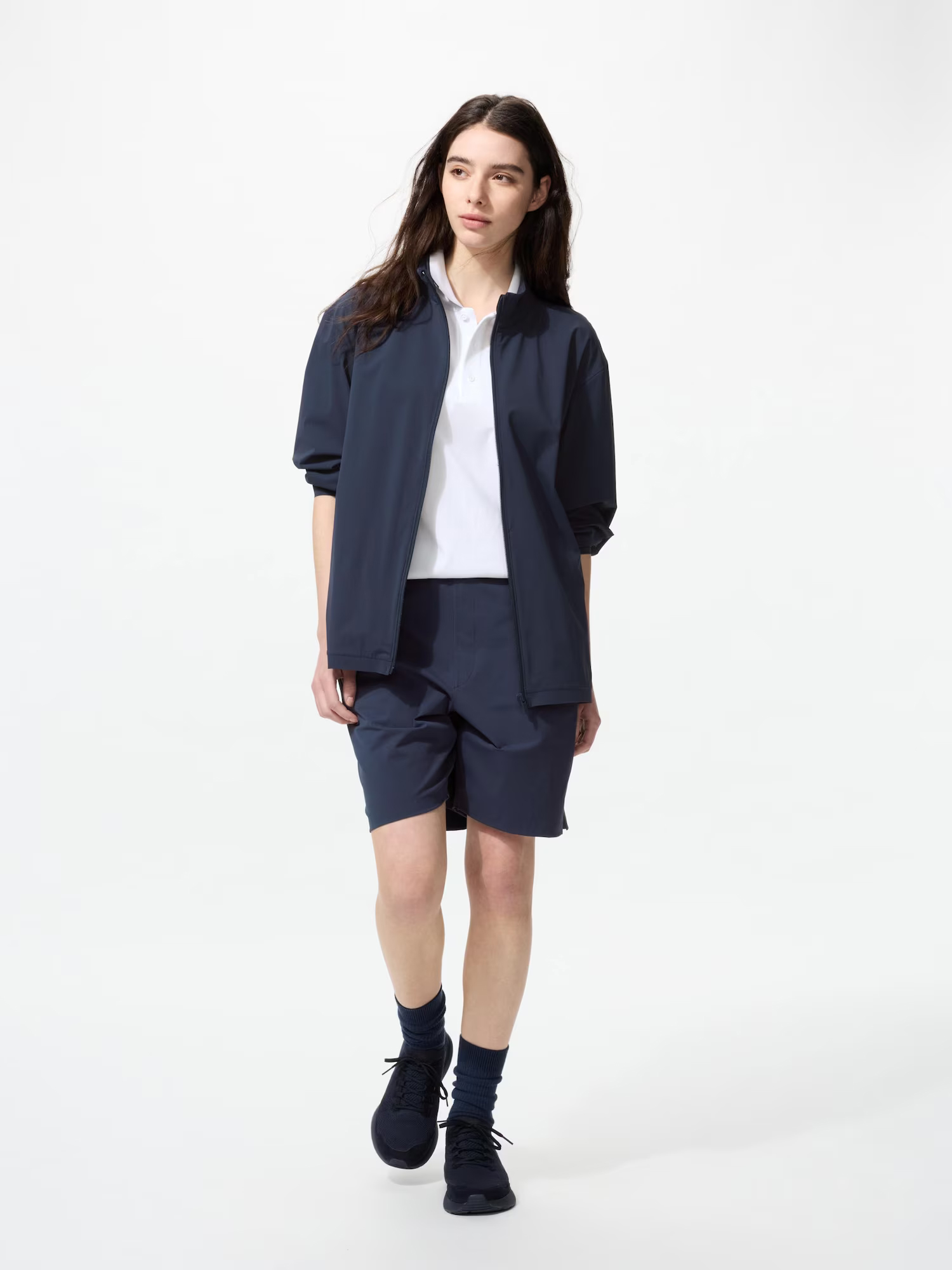 Спортивная куртка высокой эластичности Uniqlo Unisex, 69 темно-синий — фото 4