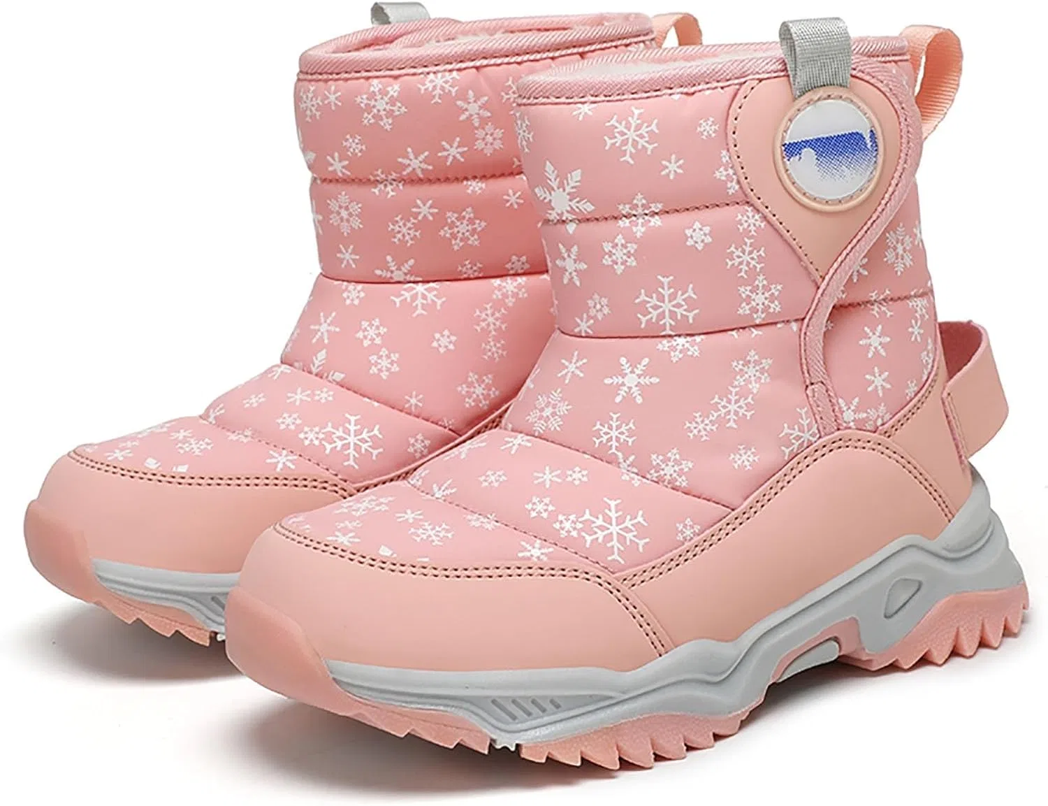 Детские зимние ботинки для мальчиков и девочек с принтом, Snow Boots, Orange