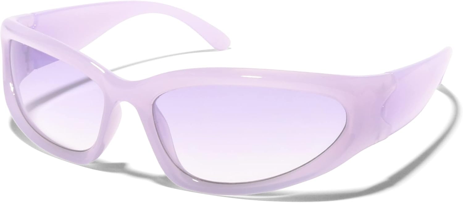 

Солнцезащитные очки ShadyVEU овальной формы с градиентным переходом цвета, модные, для мужчин и женщин, в винтажном стиле, для активного отдыха и спорта, с защитой от ультрафиолета UV400, Purple Frame / Purple Gradient Lens