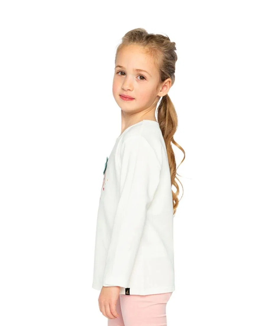 Детская футболка с длинным рукавом с принтом Frosted Strawberry Deux par Deux, Off-White — фото 3