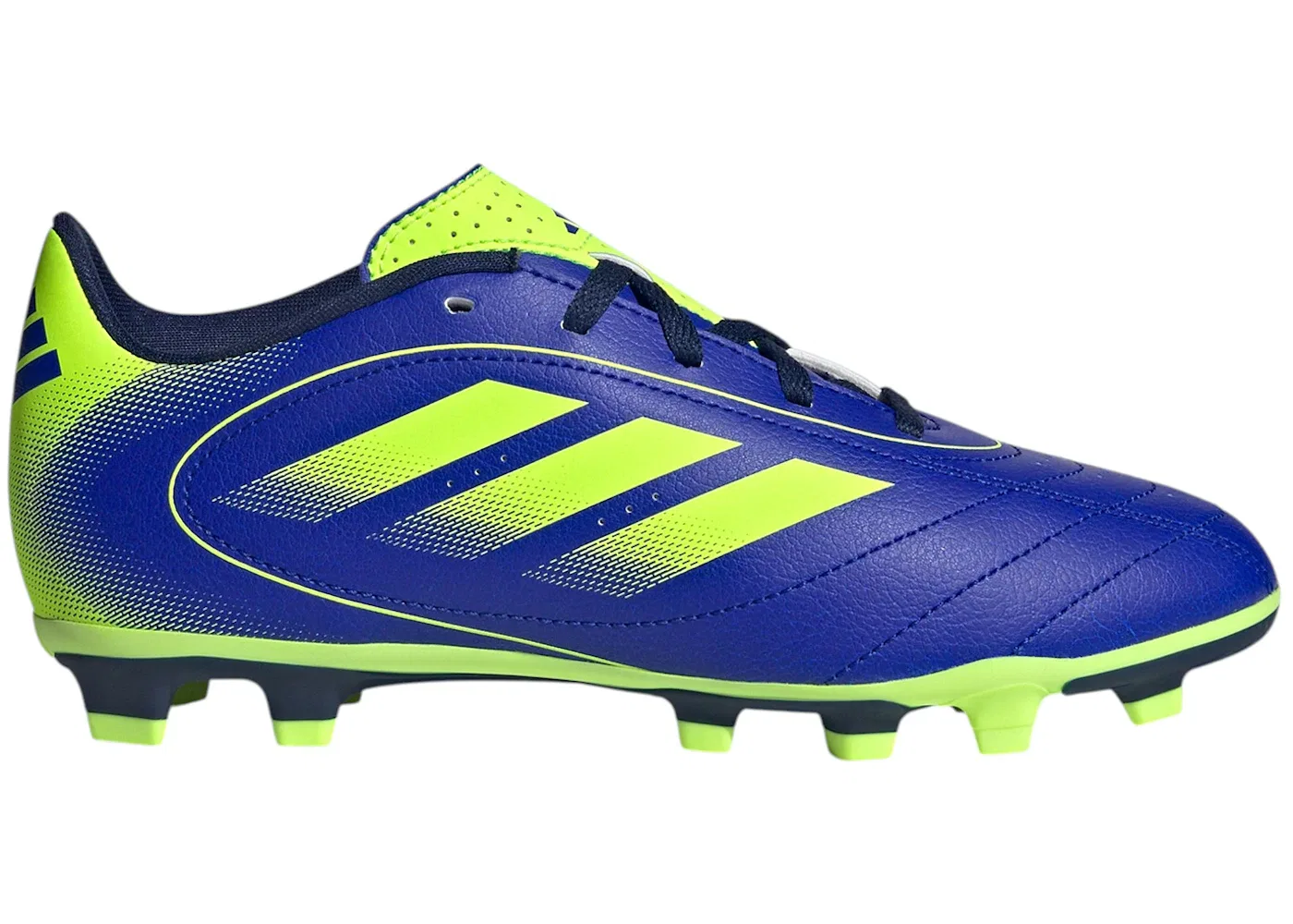 Детские бутсы с фиксированной/многозонной подошвой Adidas Goletto IX FG/MG, Lucid Blue/Lucid Lemon/Dark Blue
