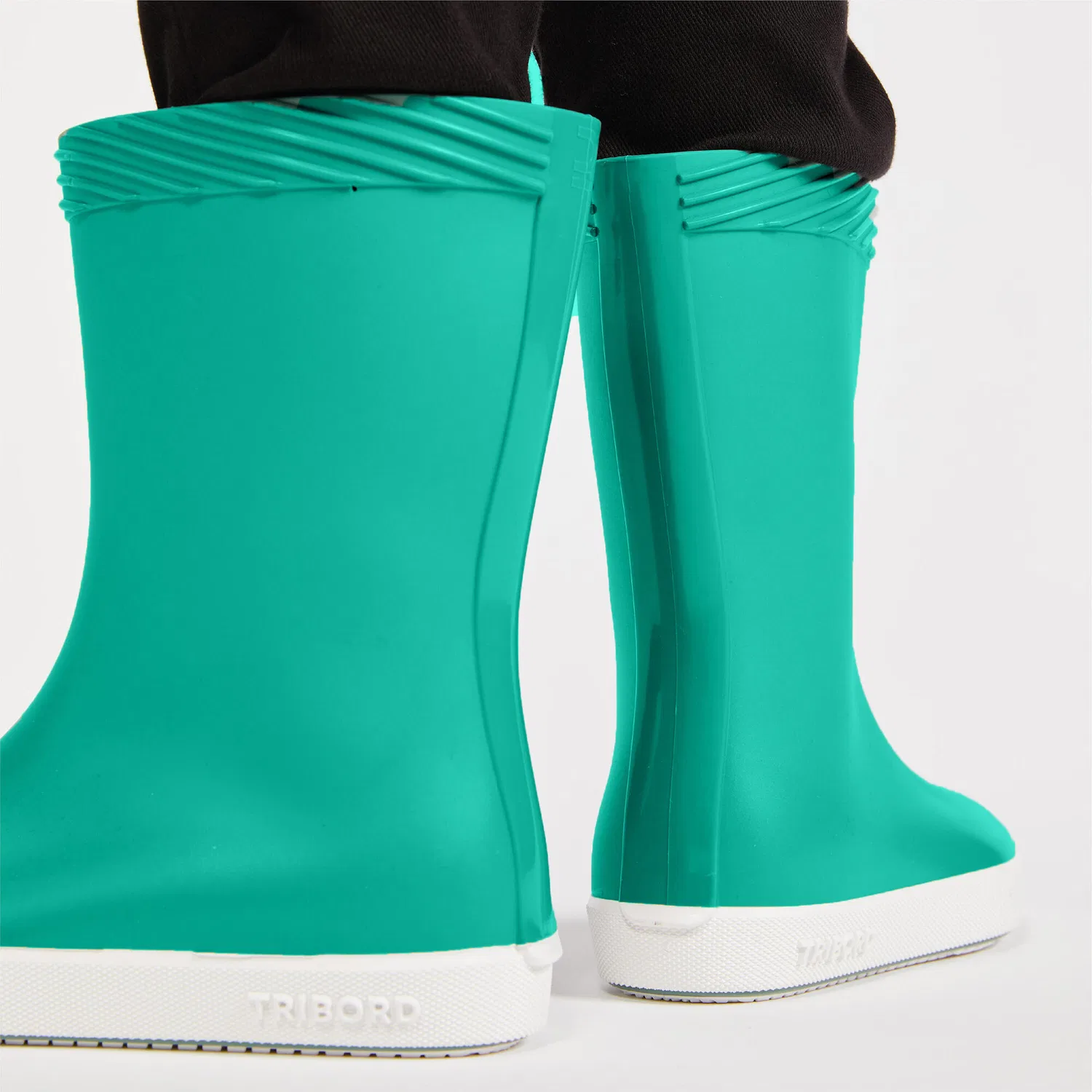 Детские водонепроницаемые сапоги Gummistiefel Regenstiefel Kinder 100 Decathlon, Цвет Karibikgrun / Ultraweiß / Mediterranes Blau — фото 3