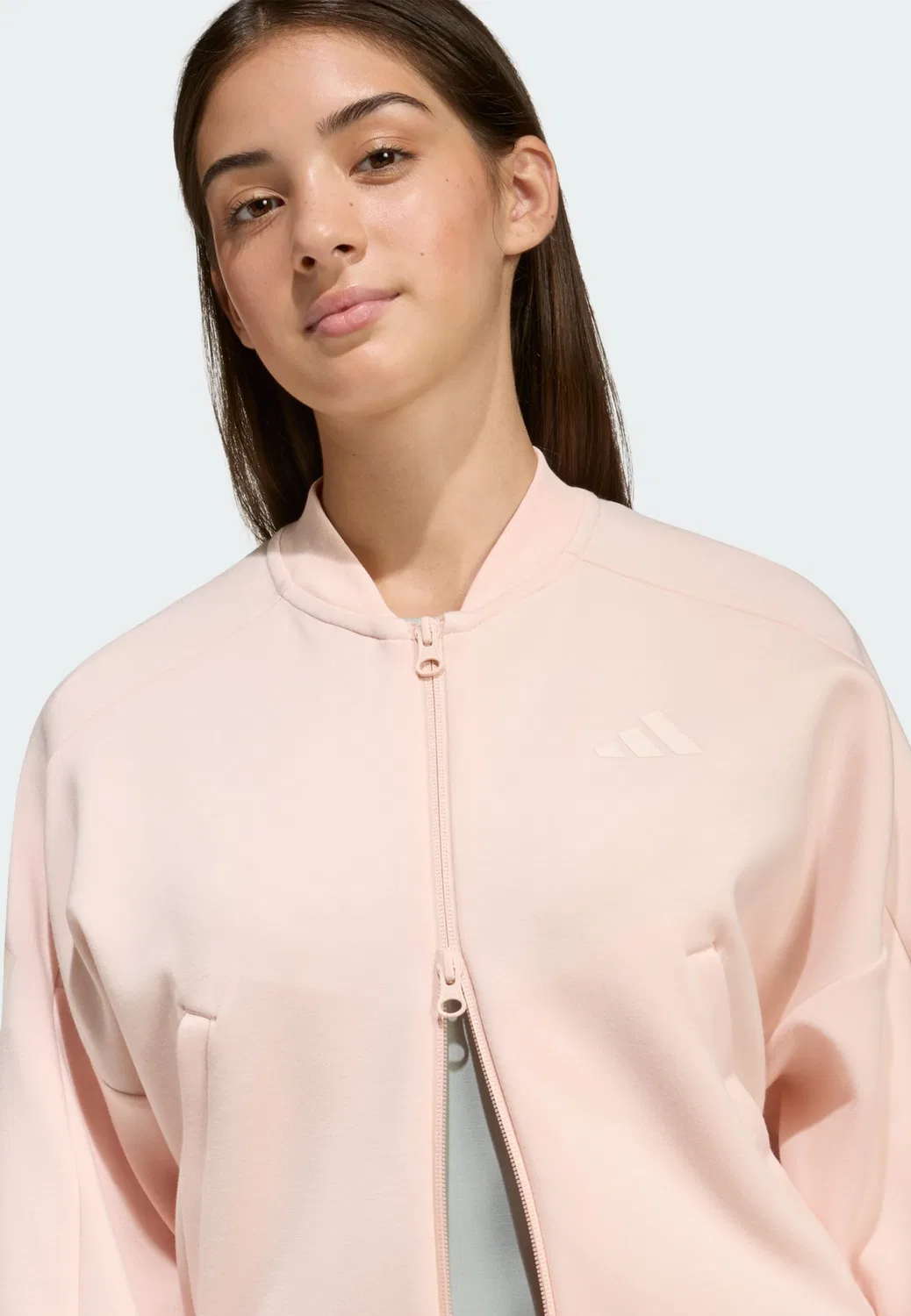 Спортивная толстовка на молнии Adidas Sportswear Future Icons в розовом цвете — фото 4