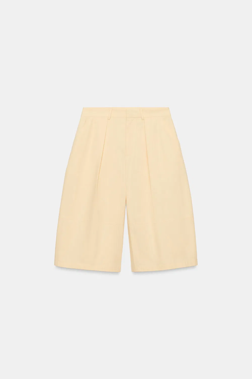 Плиссированные бермудские шорты из коллекции ZW ZARA, Butter — фото 2