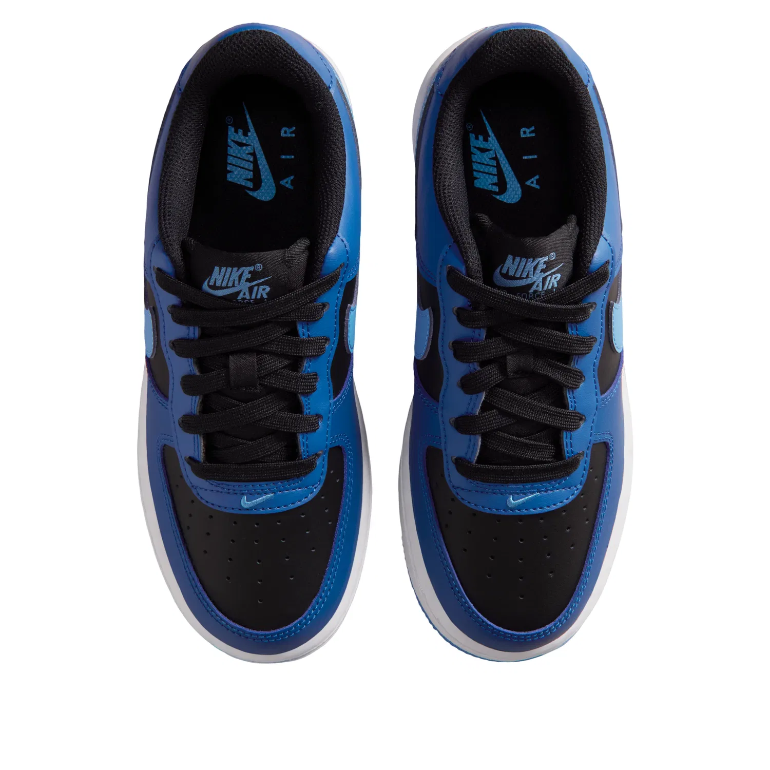 Детские кроссовки с синтетическим верхом Air Force 1 Low 'Black Court Blue' Nike, Black/Court Blue/White/Dutch Blue — фото 4