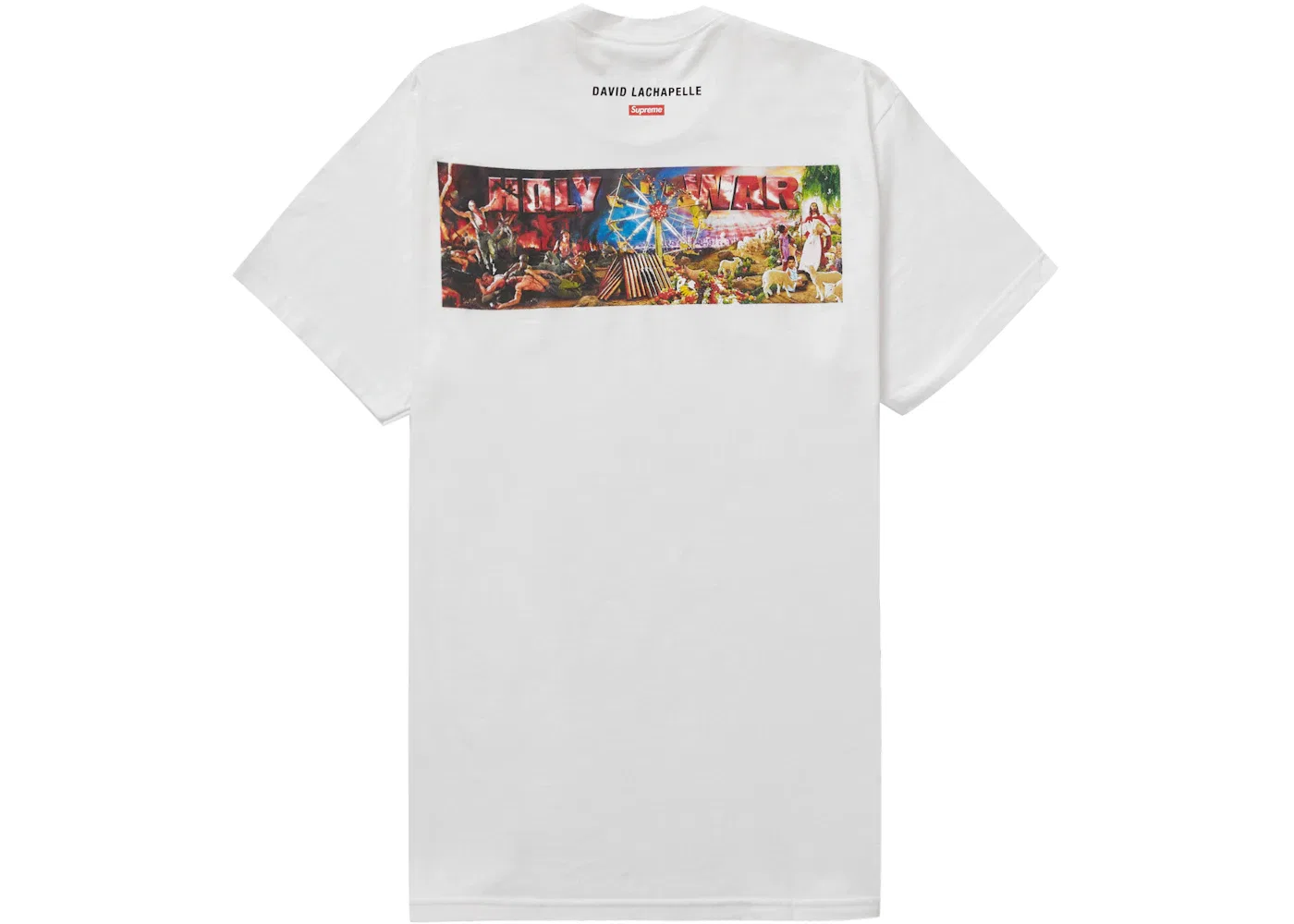 Мужская футболка с принтом Supreme Holy War Tee, White — фото 2
