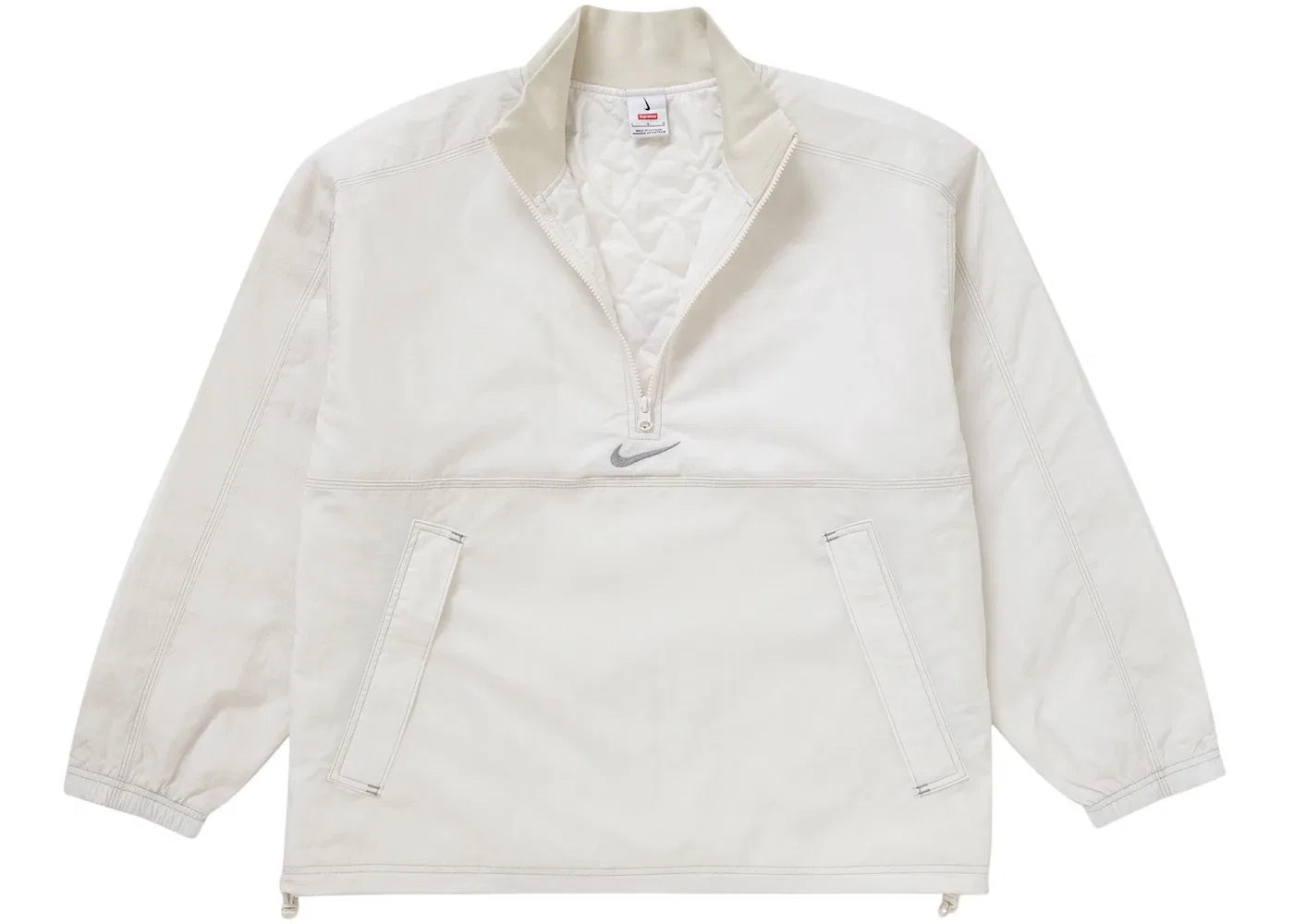Мужской пуловер из рипстопа с водоотталкивающей пропиткой Supreme Nike Pullover, White — фото 3
