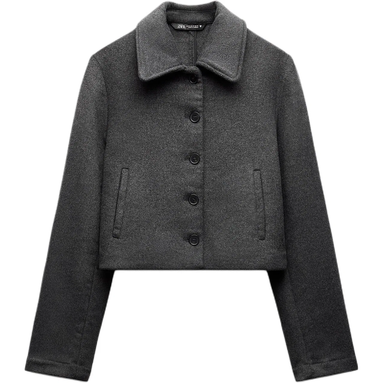 Женское пальто с лацканами Charcoal Gray ZARA