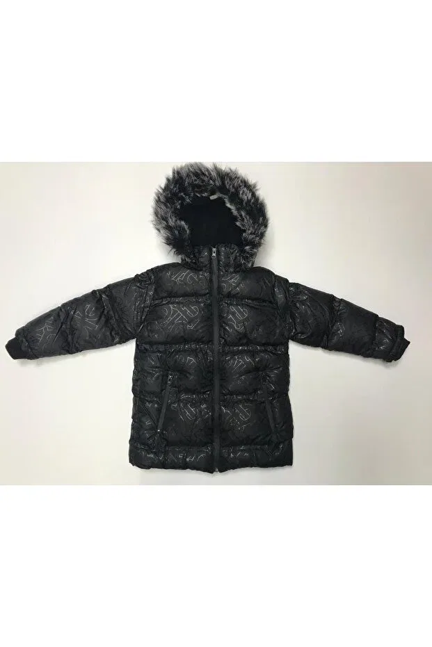 Детское зимнее пальто для девочек с капюшоном Baby Slon Kids Clup, Black